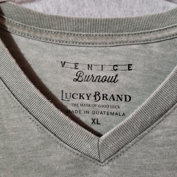 🚫SOLD🚫lucky brand venice burnout V neck t shirt mens size XL gray - Picture 3 of 6